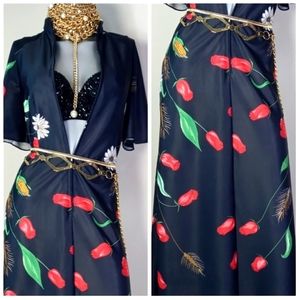 VIBRANT Floral 1940S Academia Half Zip Loungewear Kaftan Muumuu Maxi